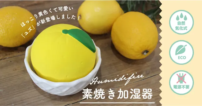 ユズ加湿器手のひらサイズで便利！電気不使用で水を注ぐだけ！の画像1
