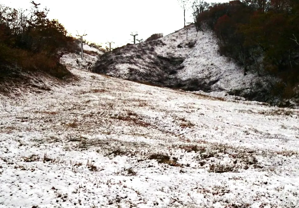 初雪！【グランスノー奥伊吹】ゲレンデが白銀に染まり始める！