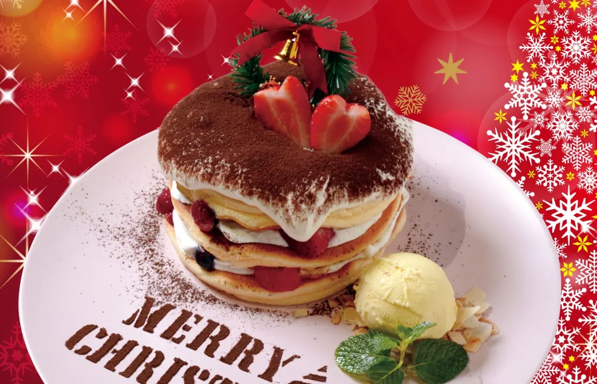 大阪で激怒アツ!ふわふわ揺れる〜クリスマス ティラミスパンケーキ〜
